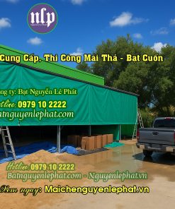 Thay bạt mái che di động quán cafe mới tại Bình Tân