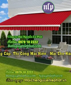 Thay bạt mái che di động quán cafe mới tại Bình Tân