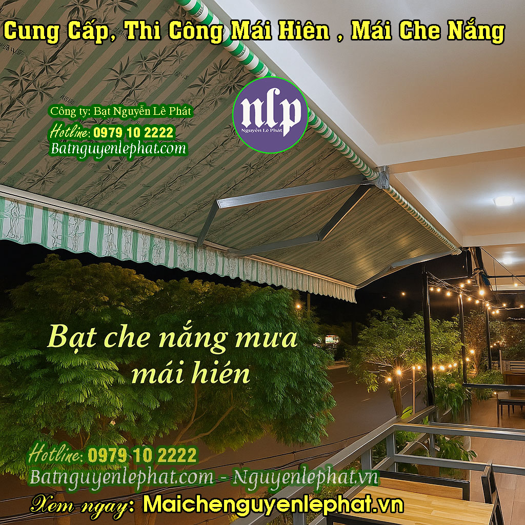 thay bạt mái hiên quán cafe ngoài trời thay bạt mái hiên quán cafe ngoài trời