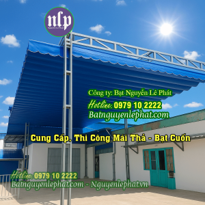 Thay bạt cuốn mái hiên mái bạt che kéo tay tại Thủ Dầu Một - Bình Dương