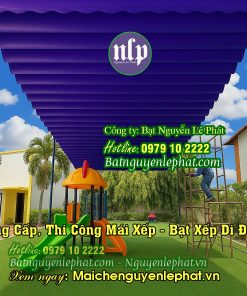 Thi Công Lắp Bạt, Thay Bạt Mái Che Sân Trường Học Mầm Non