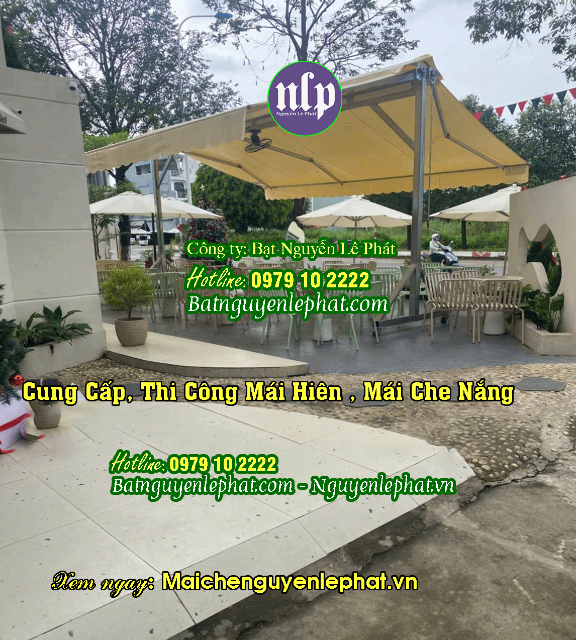 Thay bạt che mái hiên di động