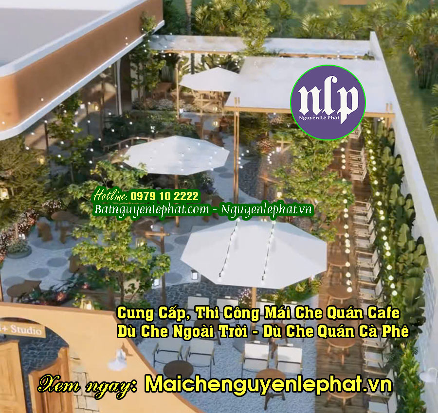 Thay vải bạt dù che mái che quán cafe, quán nhậu