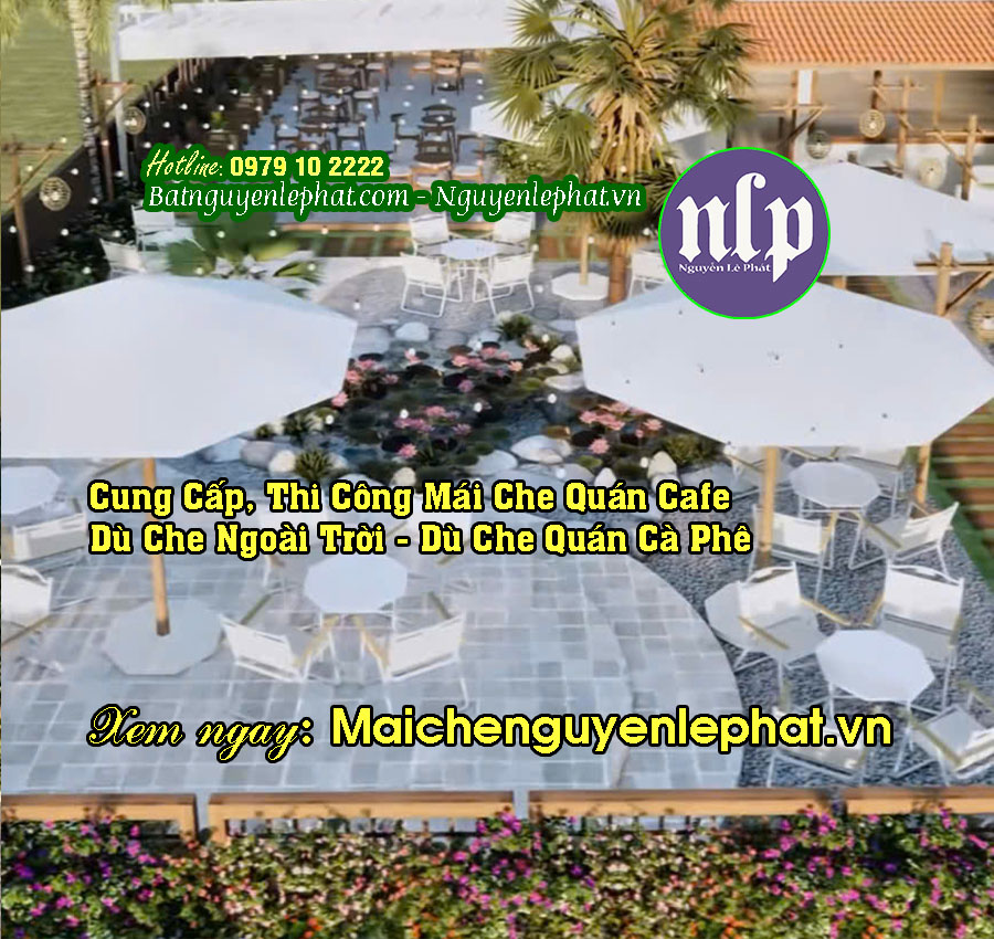 May Ép Bạt , Thay Vải Bạt Dù Che Nắng Quán Cafe 