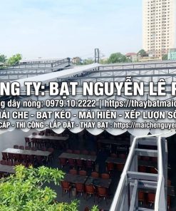 Thay Bạt Mái Hiên Mái Bạt Kéo Di Động Quán Cafe Tại Phú Quốc